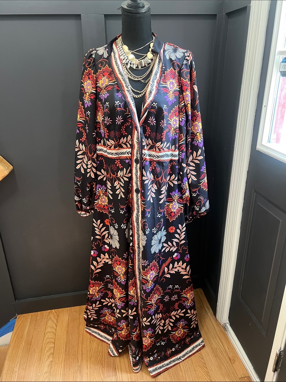 Bohemian Floral Button Front dress